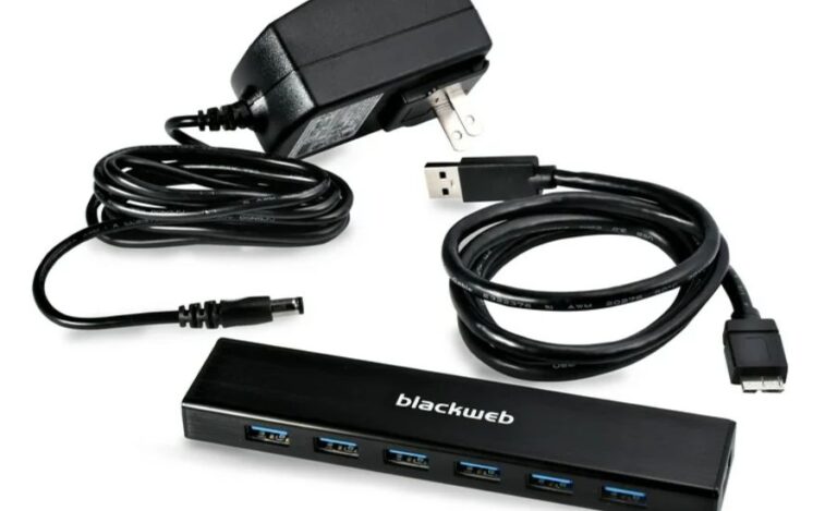 Who is the Manufactor of Blackweb 7 Port hub